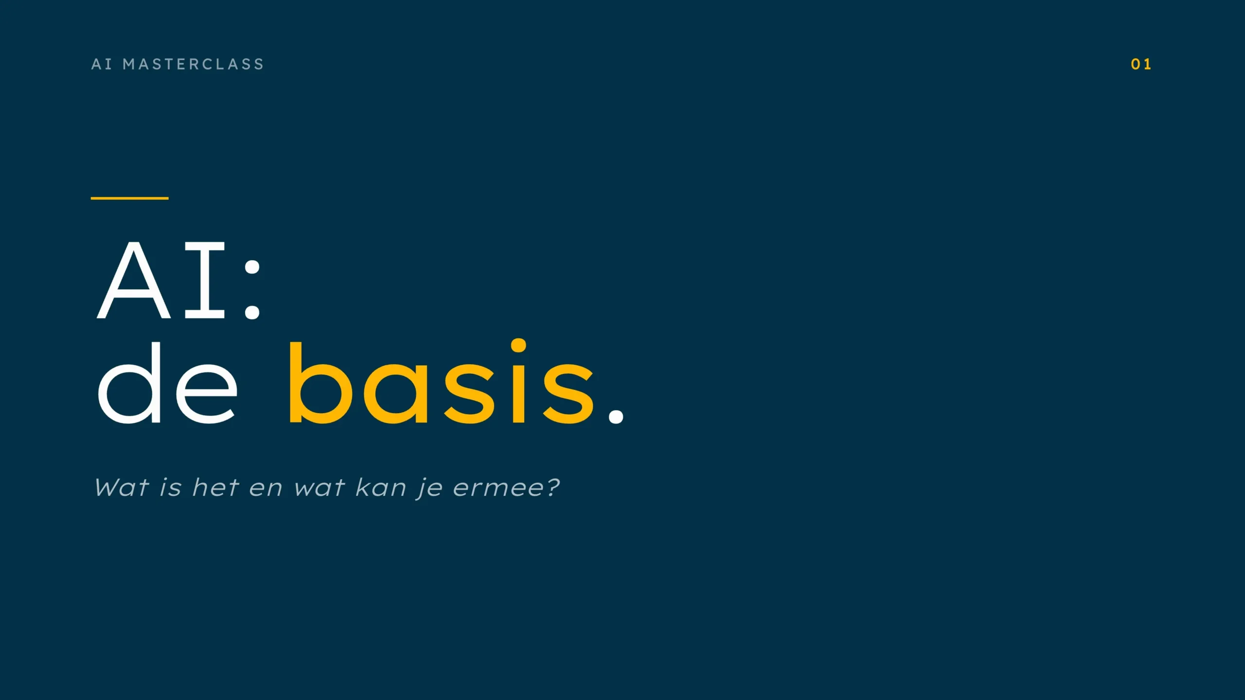 Steyaert - AI Masterclass - 01 - AI de basis